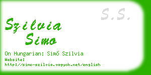 szilvia simo business card